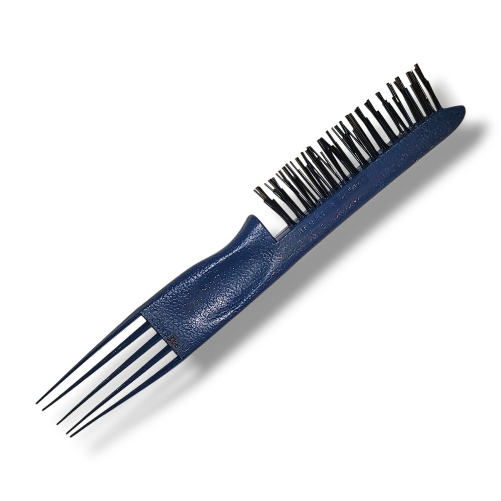 Vintage Comair Blo Styler 801 Teasing Comb Brush Pick Blue Hair Styling Tool